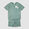 Miles the label NYC Puff Print on Green Acid Wash Short Set