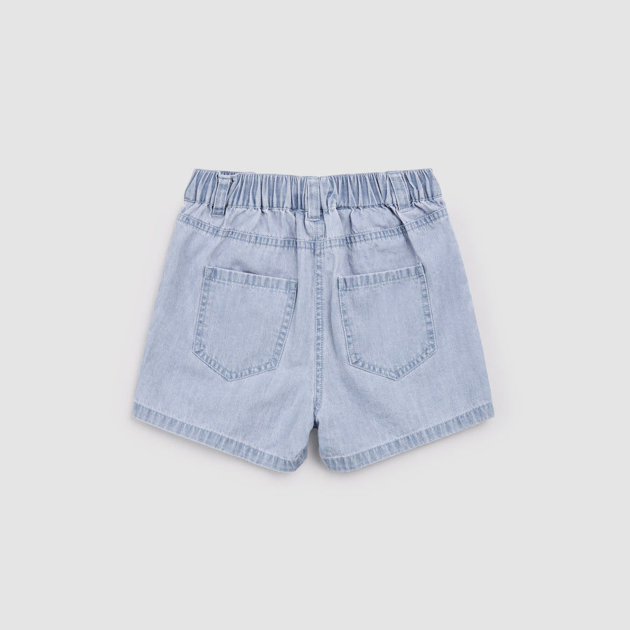 Miles the label Short en chambray avec broderie de cerises