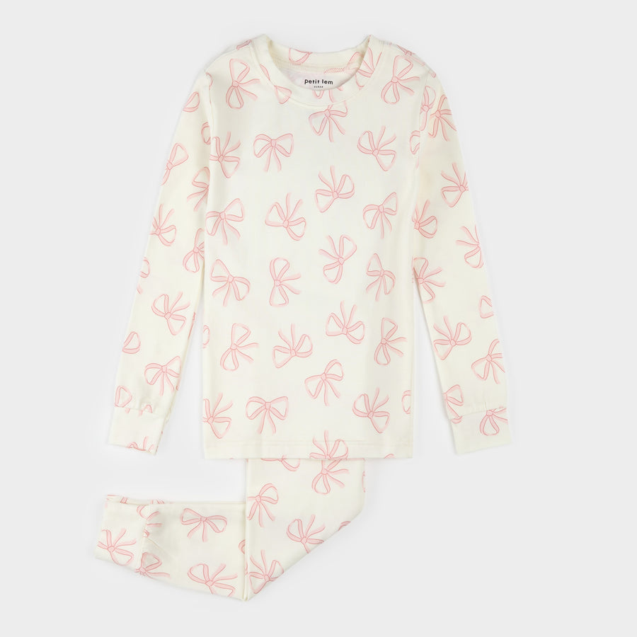 Petit Lem Ensemble pyjama imprimé de boucles rose