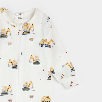 Petit Lem Diggers Print on Off-White Sleeper