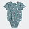 Petit Lem Tulips Print on Sea Blue Bubble Romper