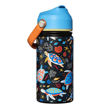Inkaara Bouteille d'eau isotherme pour enfants 12oz. - Tortue "I am strong"