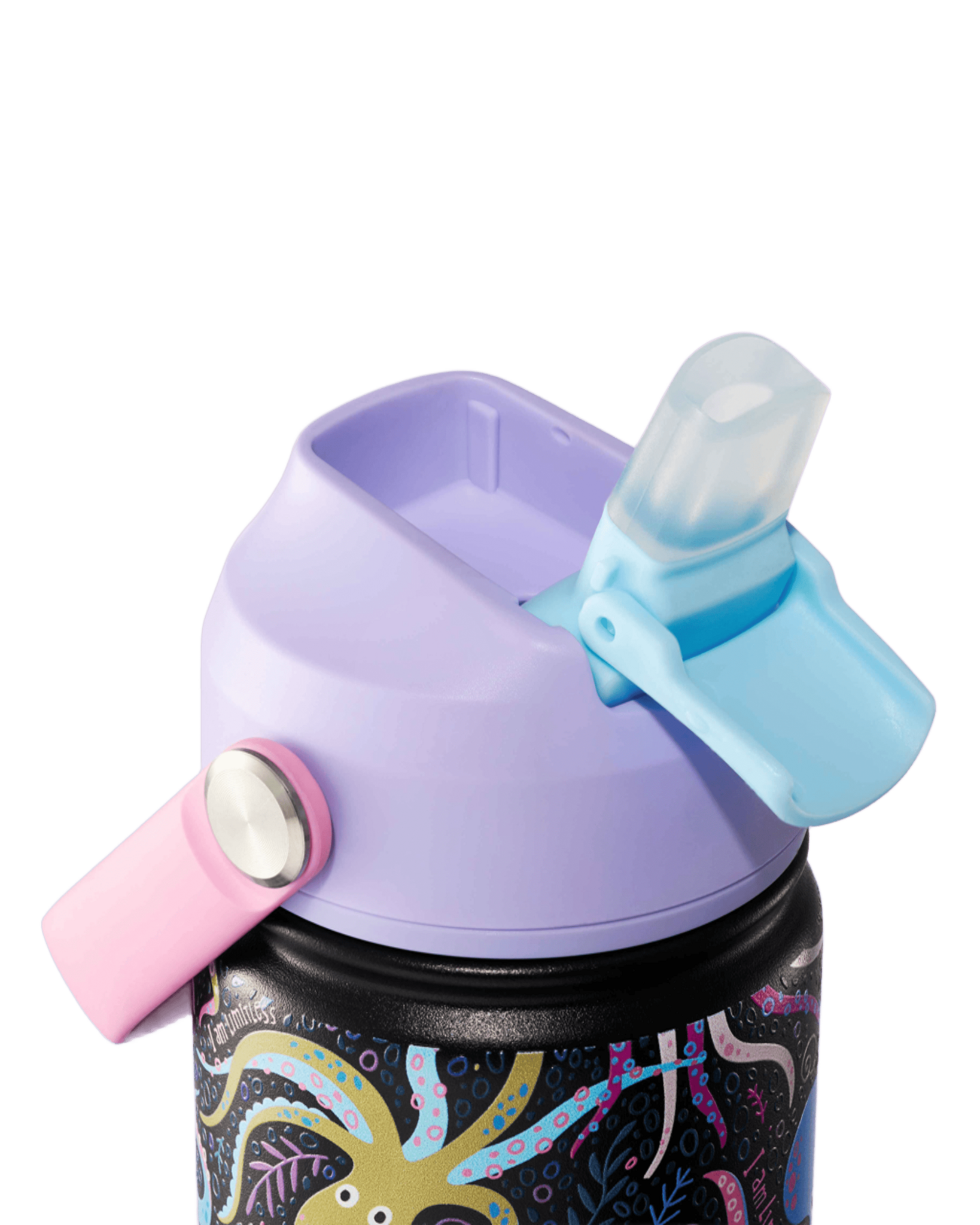 Inkaara Bouteille d'eau isotherme pour enfants 12oz. - Pieuvre "I am limitless"
