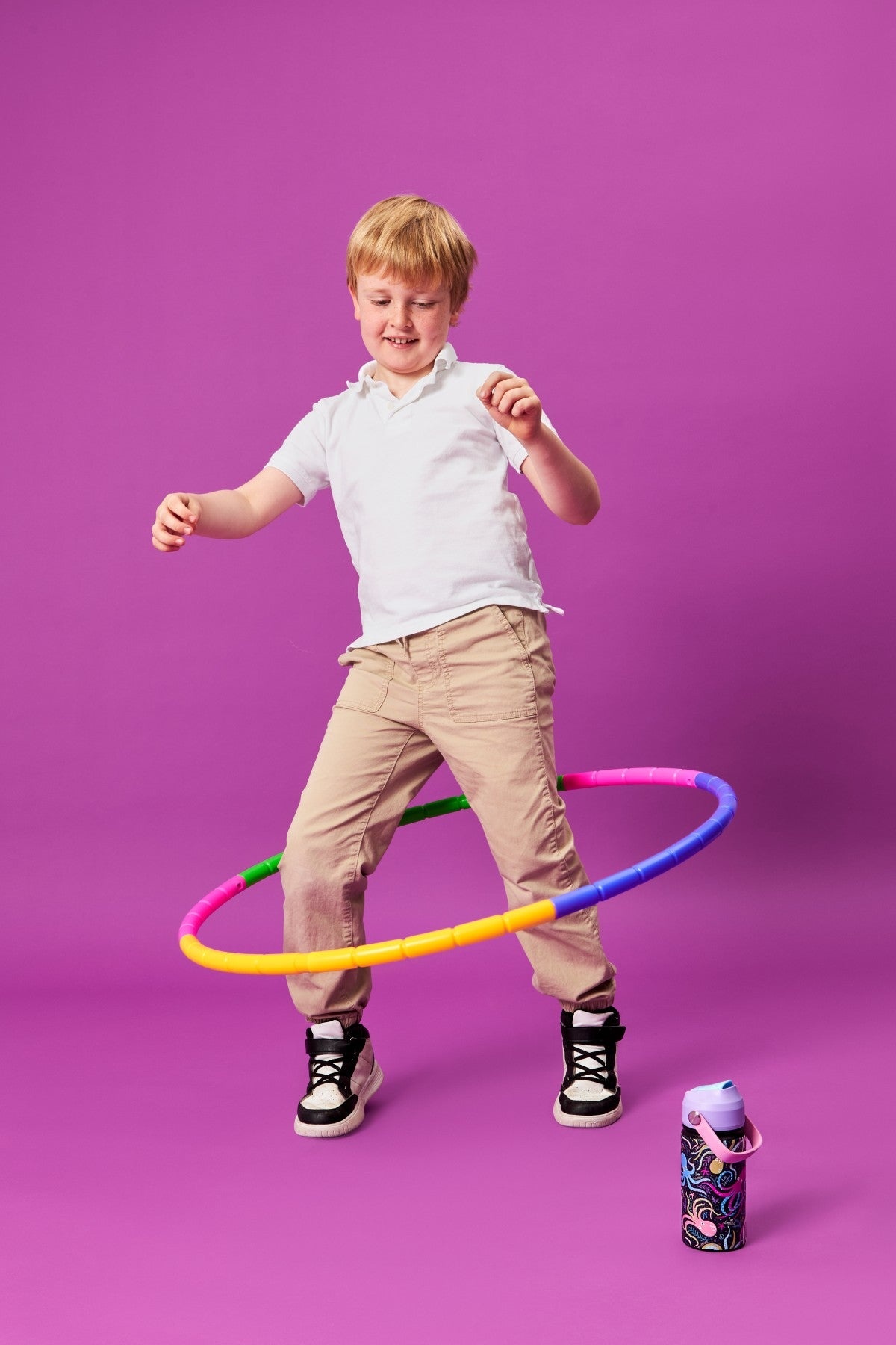 Inkaara Bouteille d'eau isotherme pour enfants 12oz. - Pieuvre "I am limitless"