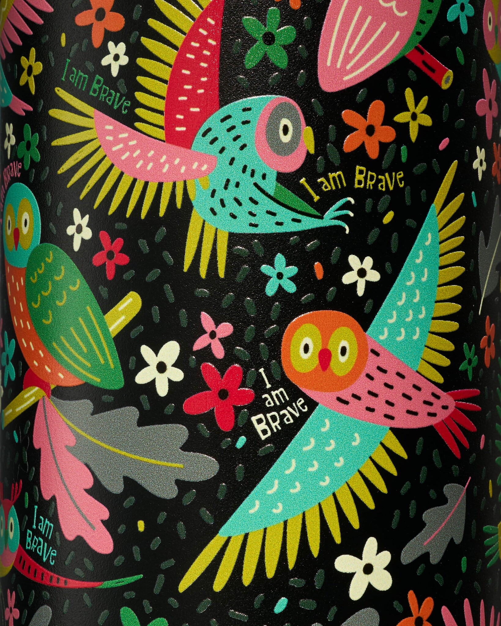 Inkaara Bouteille d'eau isotherme pour enfants 12oz. - Hibou "I am brave"