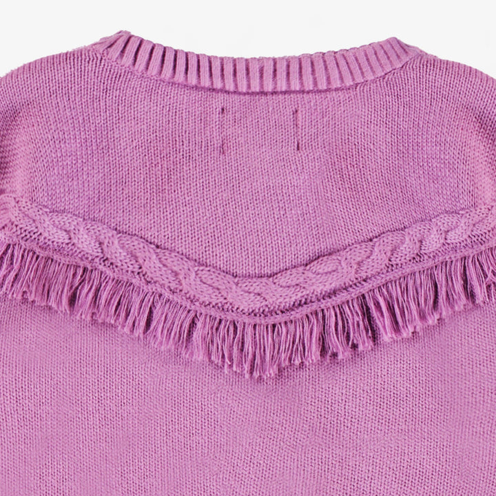 Souris Mini Cardigan mauve en tricot à motifs d'étoiles