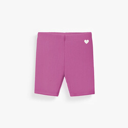 Souris Mini Legging mauve en tricot côtelé longueur ¾