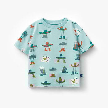 Souris Mini T-shirt turquoise à motifs western
