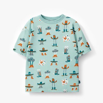 Souris Mini T-shirt turquoise à motifs western