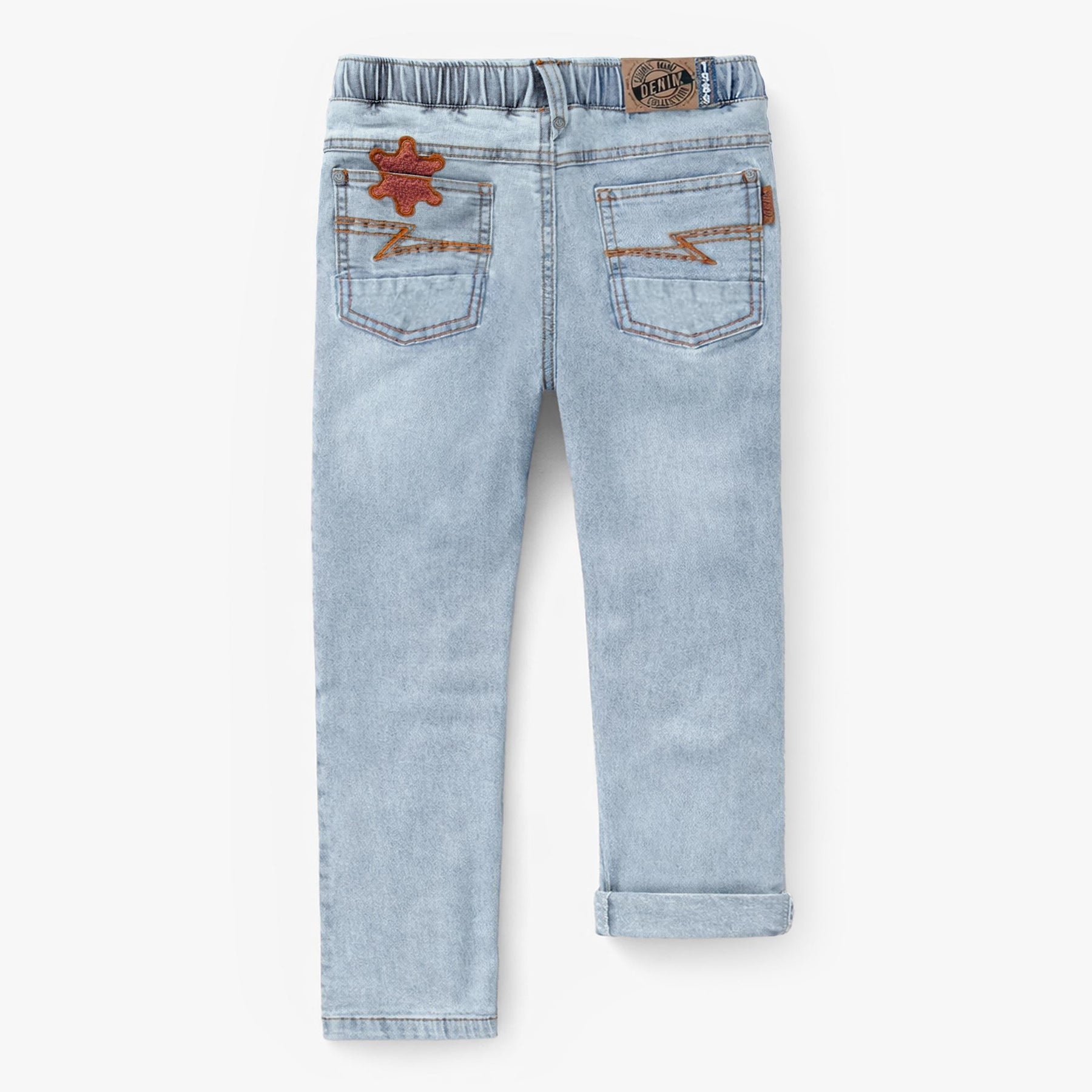 Souris Mini Jean bleu pâle avec écusson étoile