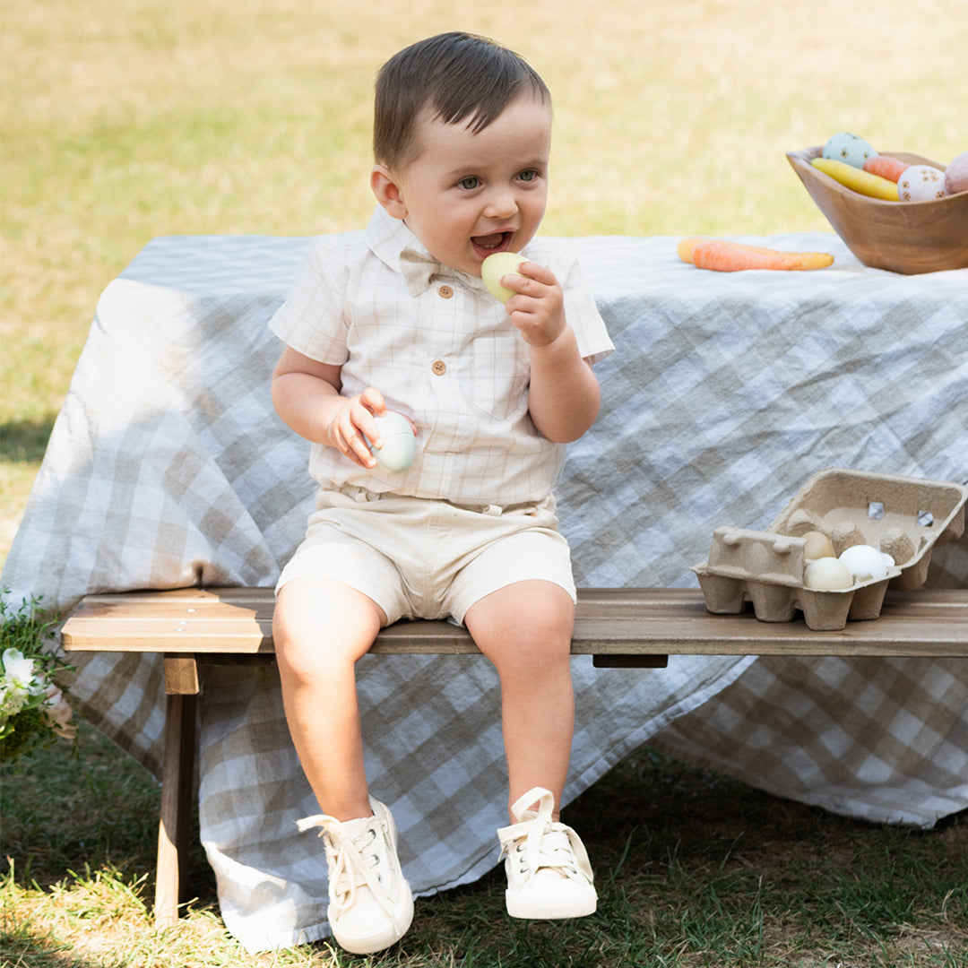 Petit Lem Ensemble chemise popeline et short en chambray