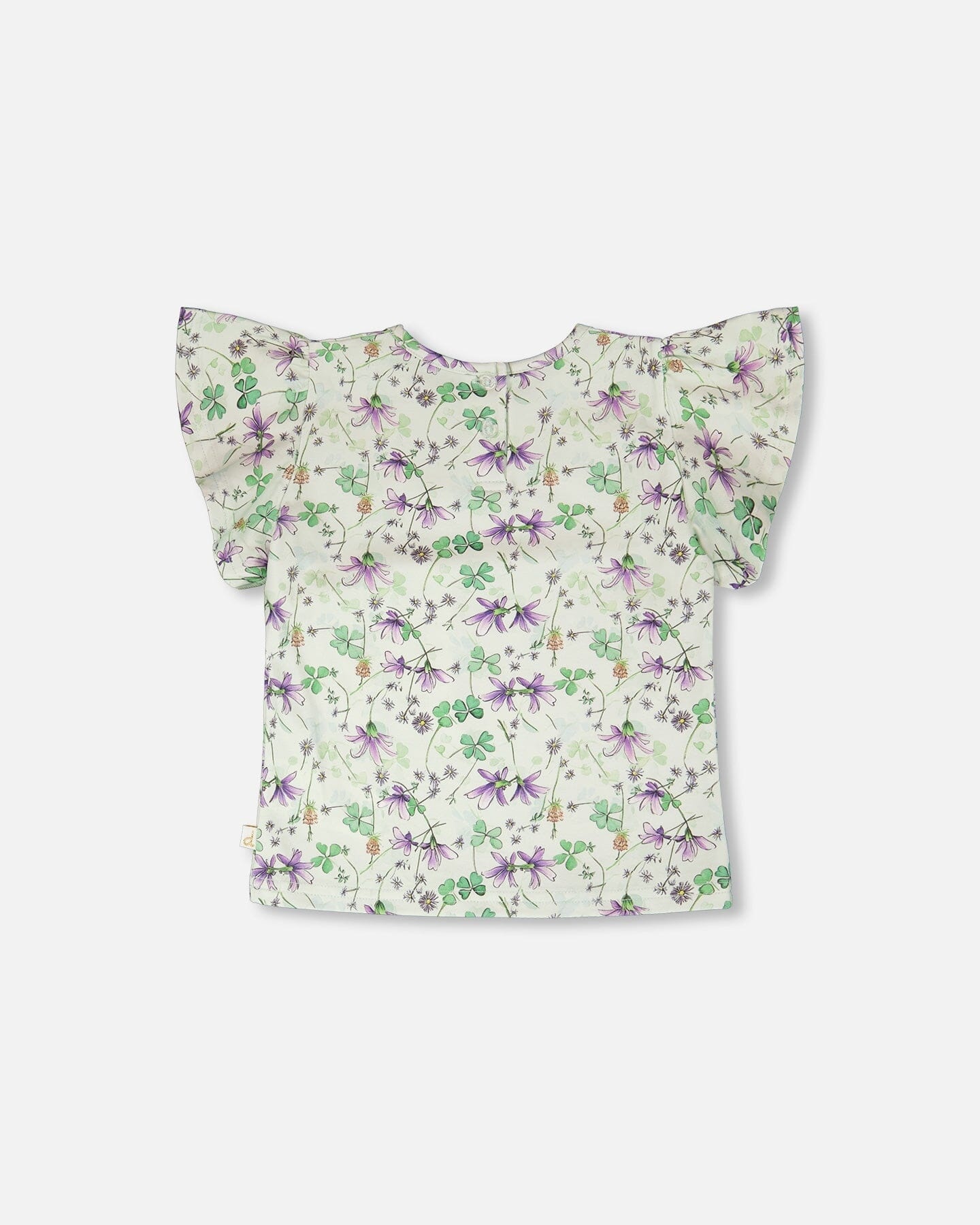 Deux Par Deux T-shirt en jersey vert imprimé fleurs