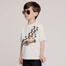 Miles the label T-shirt blanc cassé Grand Prix