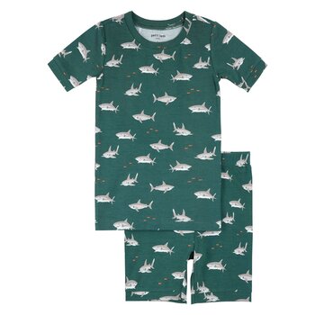 Petit Lem Ensemble pyjama court sarcelle à imprimé de requin