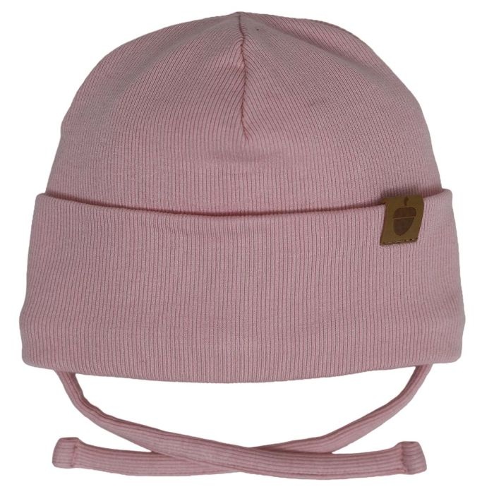 Calikids Tuque en jersey côtelé avec cordon - Pink