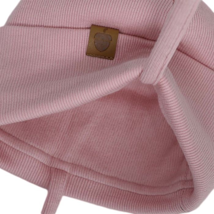 Calikids Tuque en jersey côtelé avec cordon - Pink