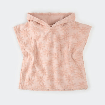 Petit Lem Poncho de plage rose pâle à imprimé étoiles de mer