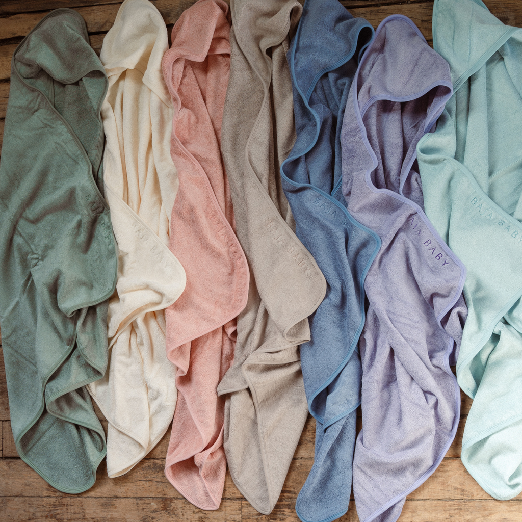 Baja Baby Bamboo/Cotton Hooded Towels - Rose