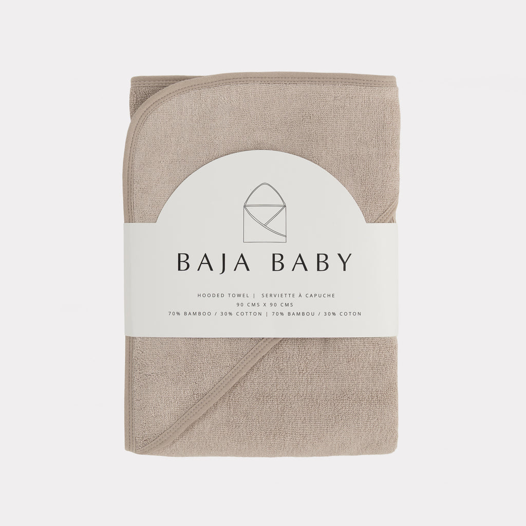 Baja Baby Bamboo/Cotton Hooded Towels - Taupe