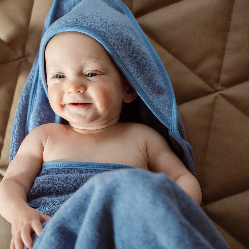 Baja Baby Bamboo/Cotton Hooded Towels - True blue