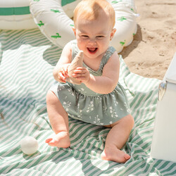 Petit Lem Maillot de bain turquoise à imprimé fleurs marines