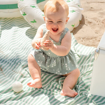 Petit Lem Maillot de bain turquoise à imprimé fleurs marines
