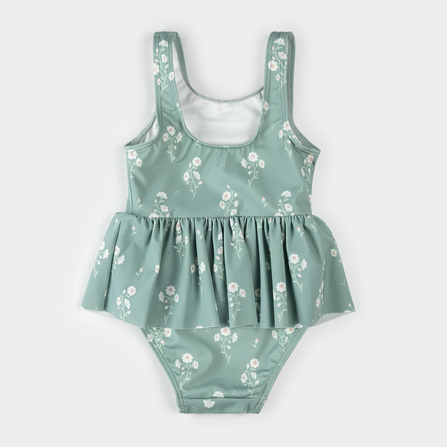 Petit Lem Maillot de bain turquoise à imprimé fleurs marines