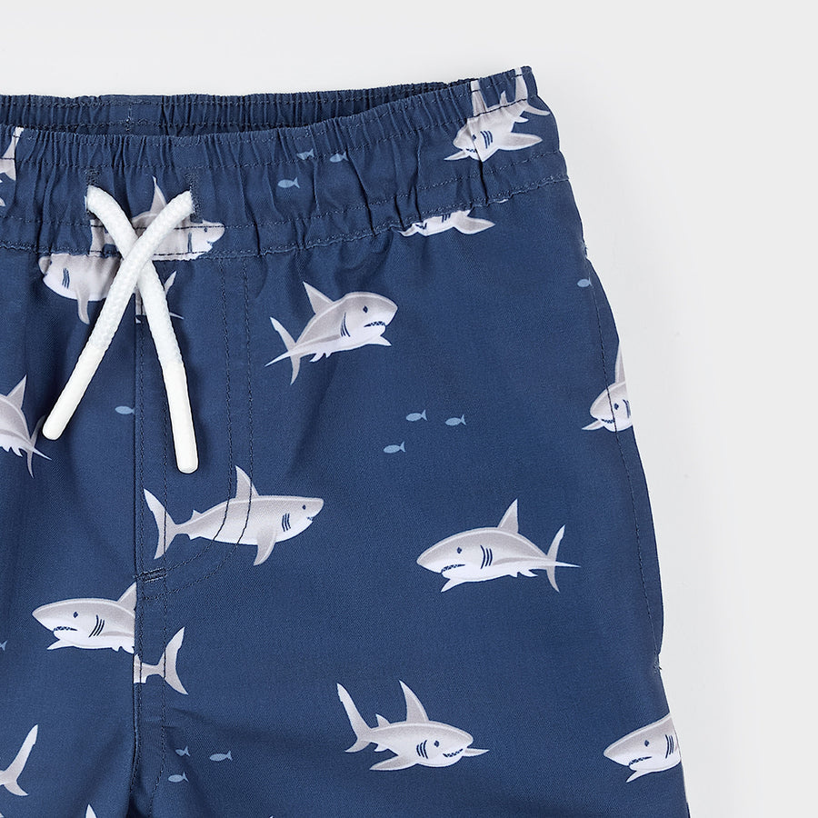 Petit Lem Maillot de bain bleu foncé à imprimé requins