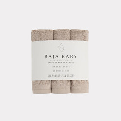 Baja Baby Bamboo/Cotton Wash Cloths | 3 Pack - Taupe