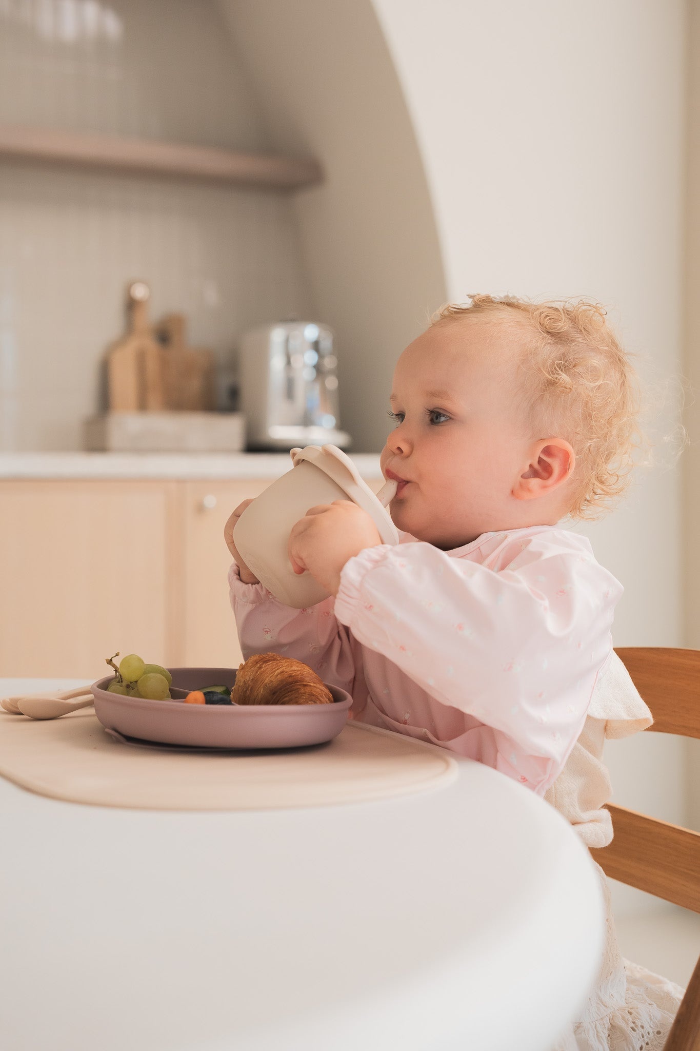 Micasso & co. Tasse d'apprentissage 2 en 1 pour collation et liquide - Vieux rose