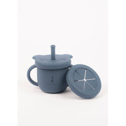 Micasso & co. Tasse d'apprentissage 2 en 1 pour collation et liquide - Bleu majestueux