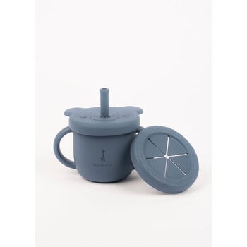 Micasso & co. Tasse d'apprentissage 2 en 1 pour collation et liquide - Bleu majestueux