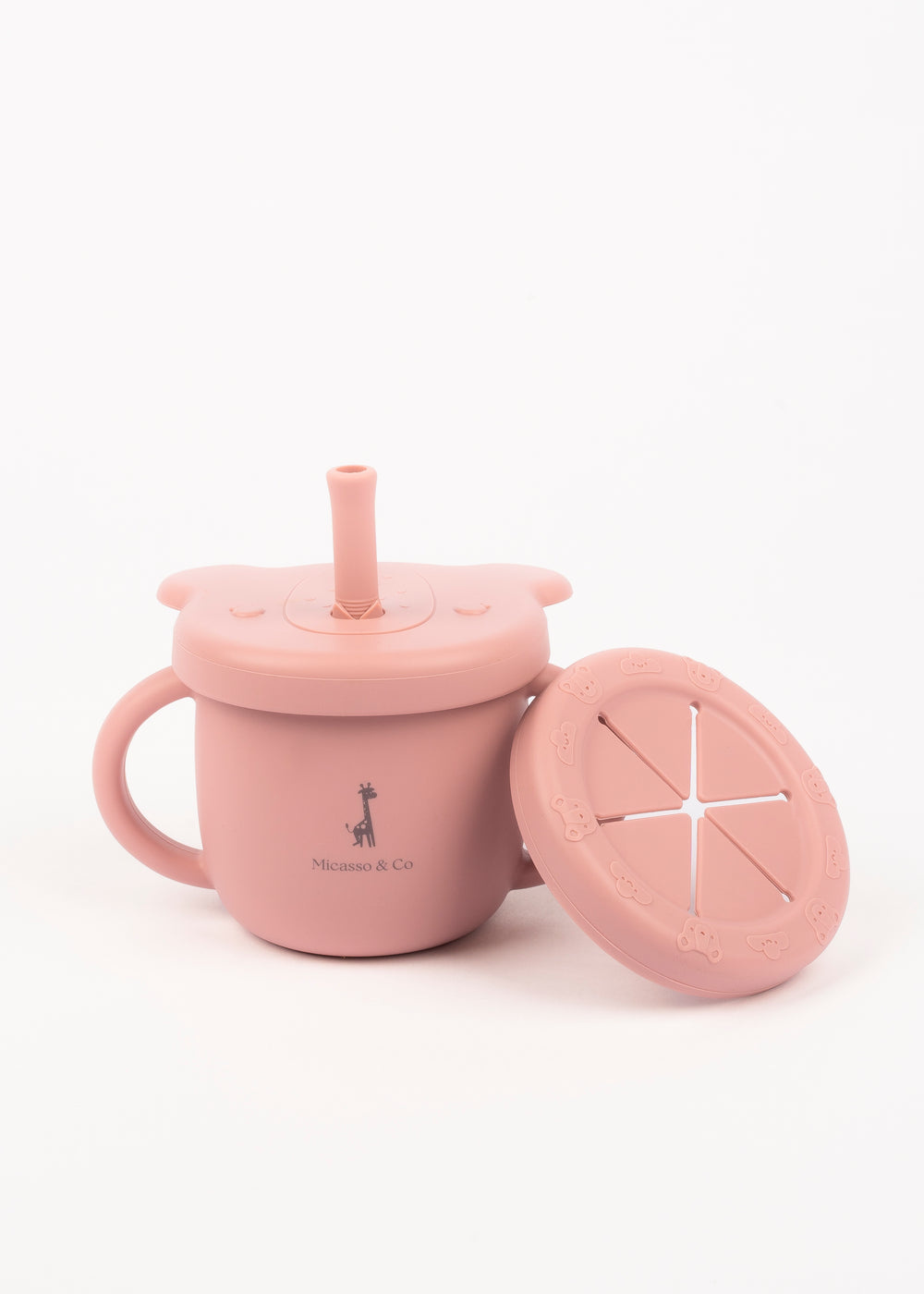 Micasso & co. Tasse d'apprentissage 2 en 1 pour collation et liquide - Vieux rose
