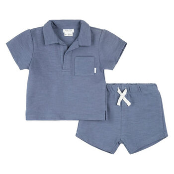 Petit Lem Ensemble en coton organique - Dusty blue
