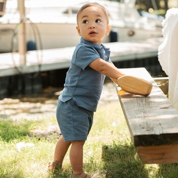 Petit Lem Ensemble en coton organique - Dusty blue