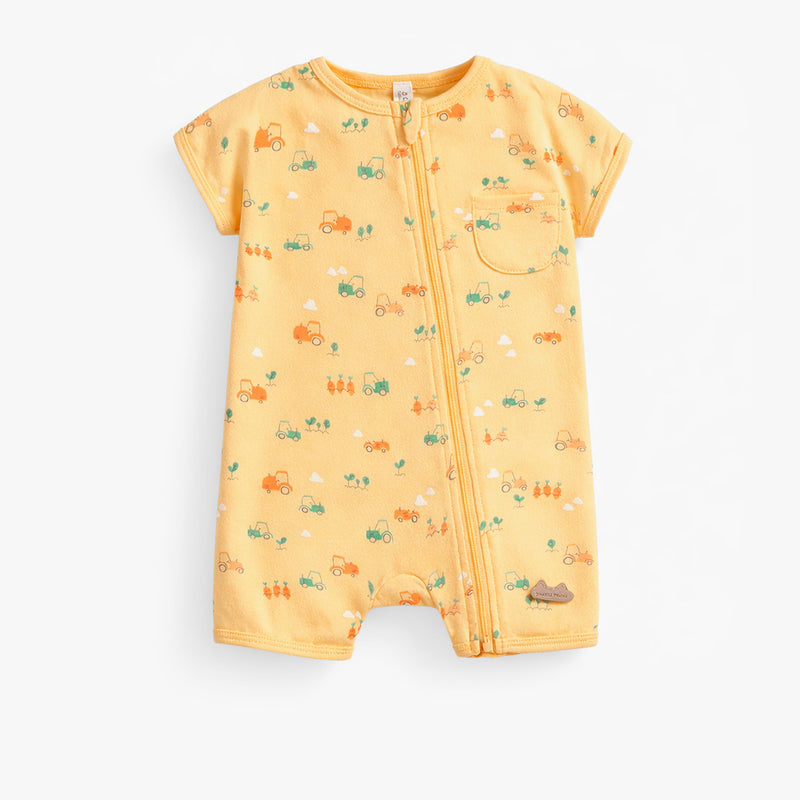 Souris Mini Pyjama une pièce jaune à motifs