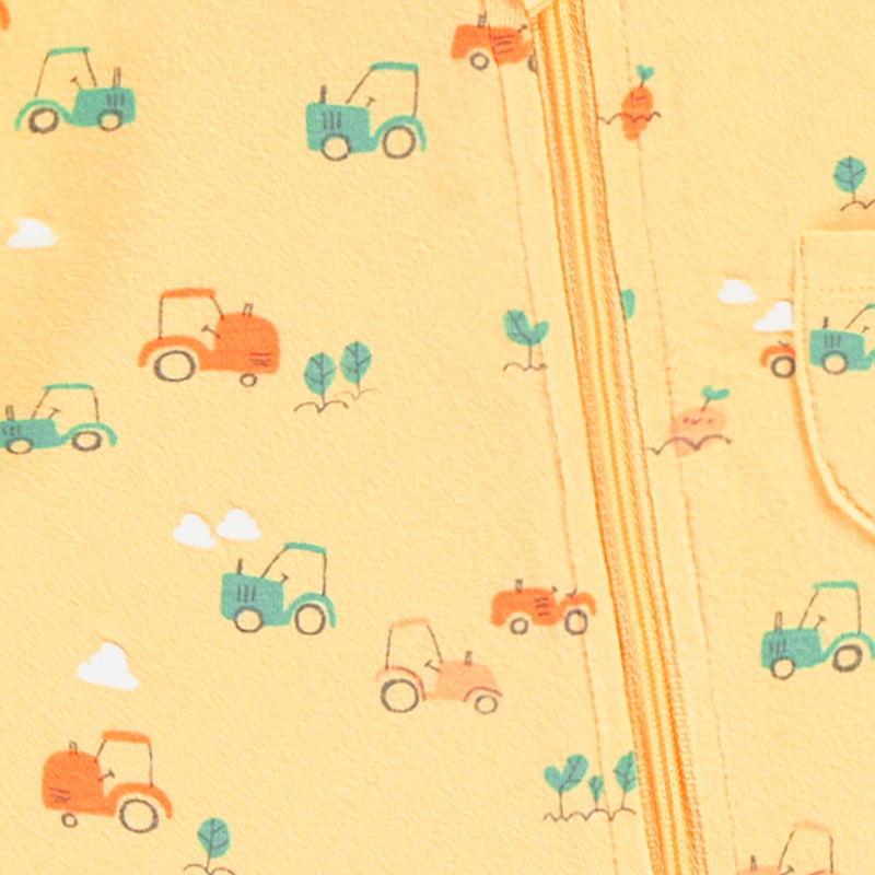 Souris Mini Pyjama une pièce jaune à motifs