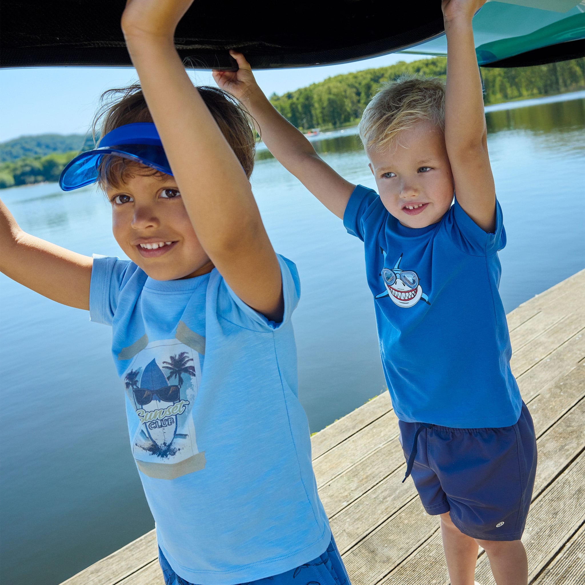 minymo T-shirt requin qui sourit - Dutch blue
