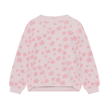 minymo Sweatshirt gaufré à imprimé de fleurs - Raindrops on roses
