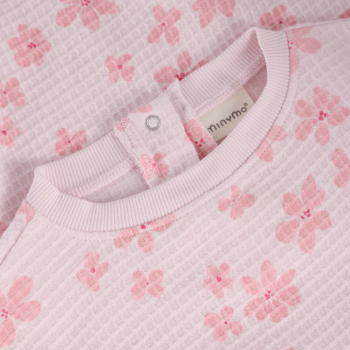 minymo Sweatshirt gaufré à imprimé de fleurs - Raindrops on roses
