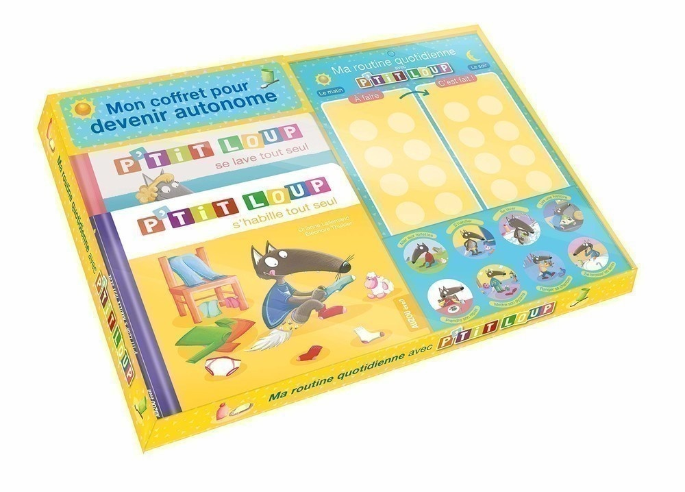 Auzou Ma routine quotidienne avec P'tit Loup - Mon coffret pour devenir autonome