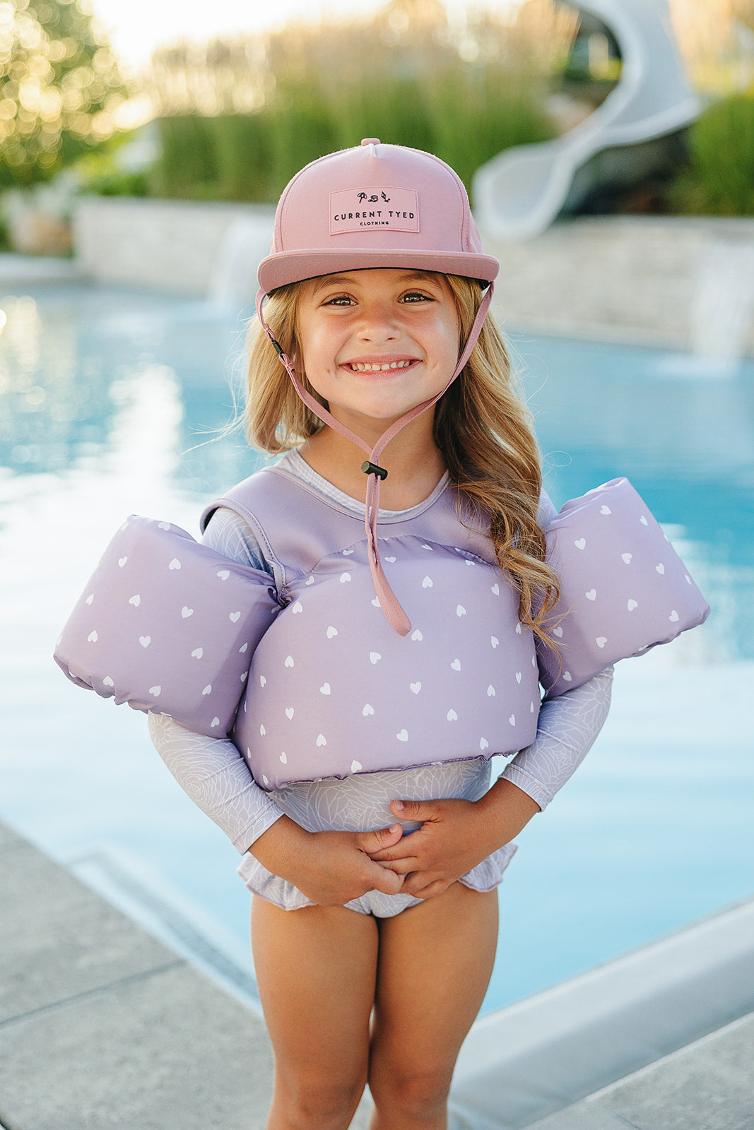 Current Tyed Clothing Flotteurs - Purple hearts (2-6ans | 22lbs-66lbs)