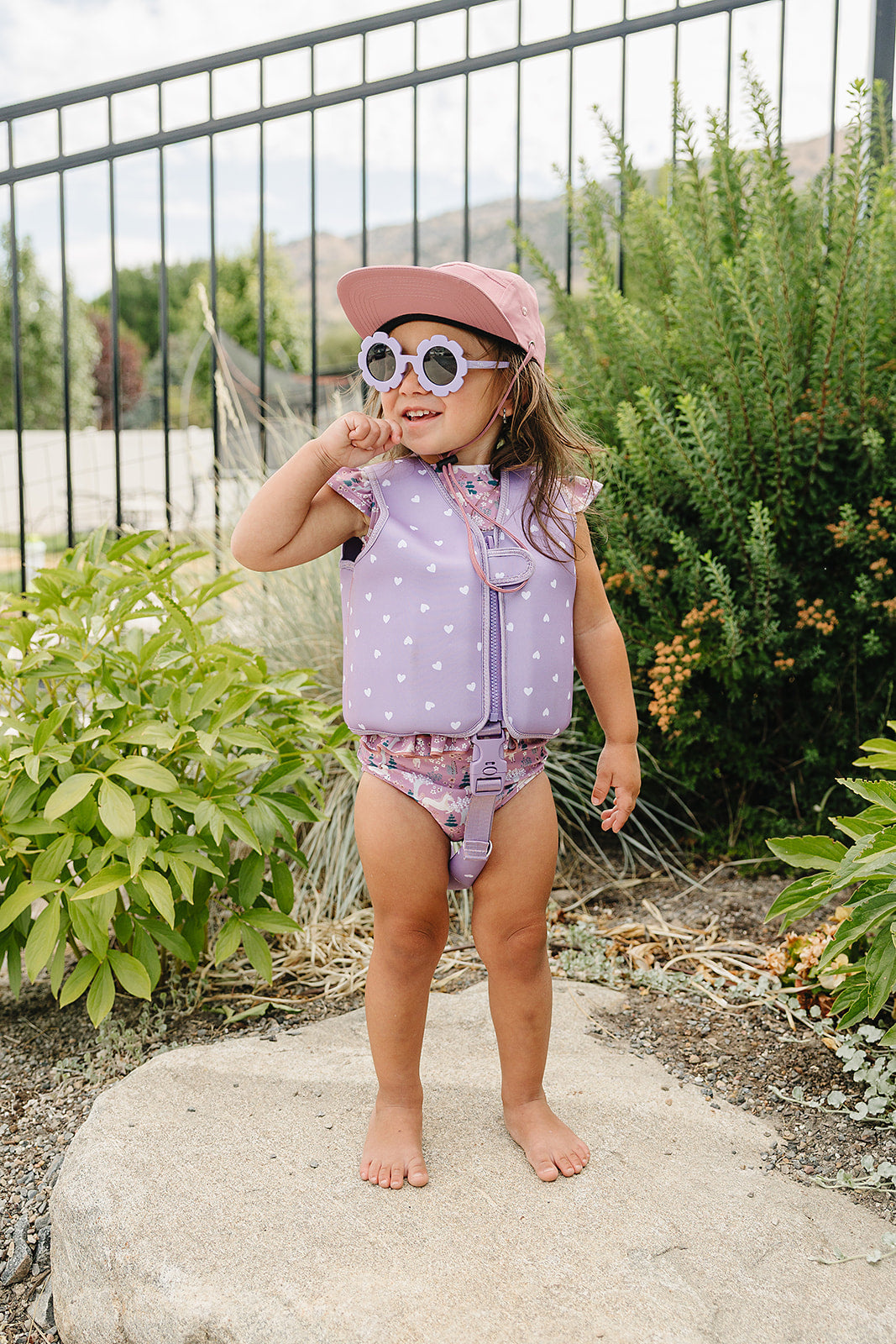 Current Tyed Clothing Gilet de natation - Purple hearts - Medium (3-6ans | 40lbs-66lbs)