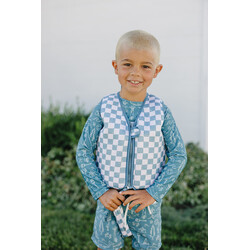 Current Tyed Clothing Gilet de natation - Blue checkers - Small (1-3ans | 22lbs-40lbs)
