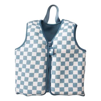 Current Tyed Clothing Gilet de natation - Blue checkers - Small (1-3ans | 22lbs-40lbs)