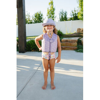 Current Tyed Clothing Gilet de natation - Purple hearts - Small (1-3ans | 22lbs-40lbs)