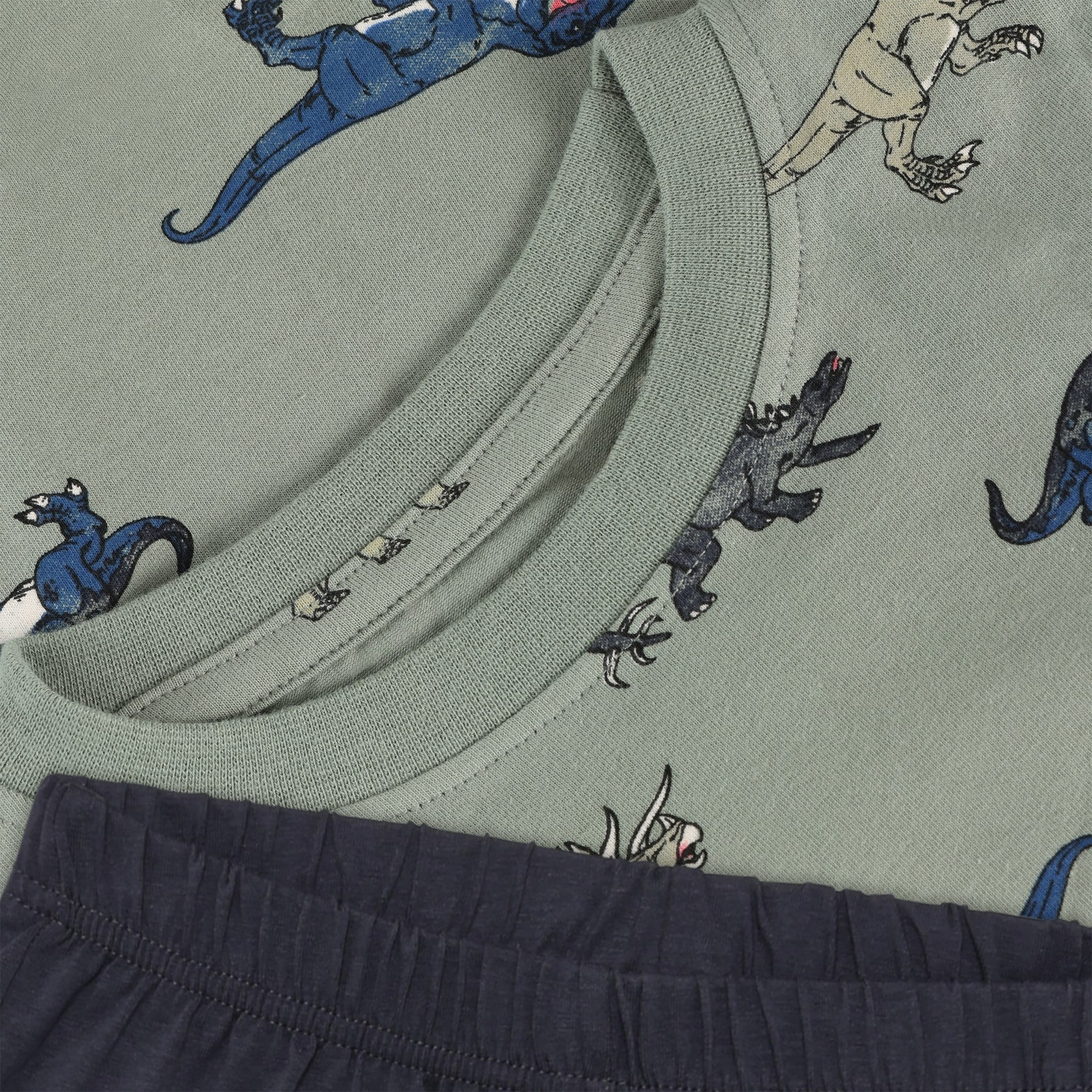 minymo Ensemble imprimé de dinosaurs -  Green / Odyssey gray