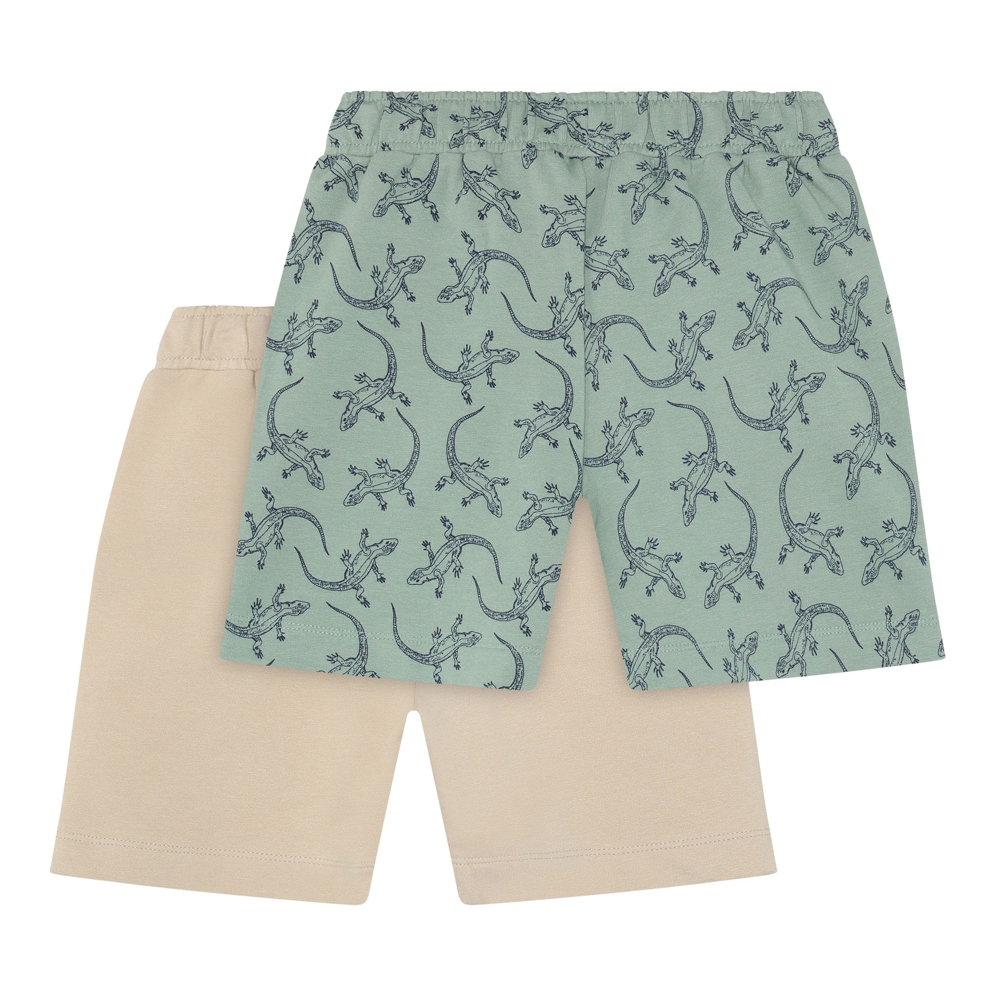 minymo Short en coton ouaté (2-pack) - Gecko green / Beige