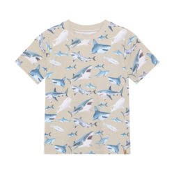 minymo T-shirt khaki à imprimé de requin