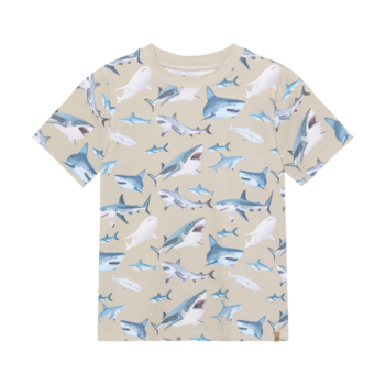 minymo T-shirt khaki à imprimé de requin